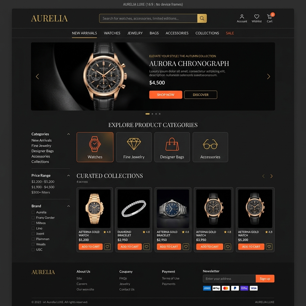 Aurelia Luxe — E-commerce
